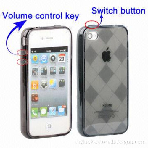 TPU Case for iPhone 4, 4S/iPhone 4 (CDMA) with Keys, Gray Color